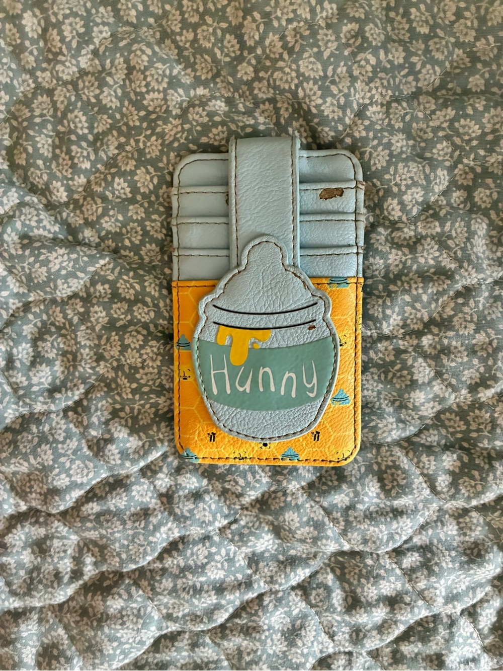 Winnie the Pooh Hunny Jar Yellow & Light Blue Phone Card Wallet by
